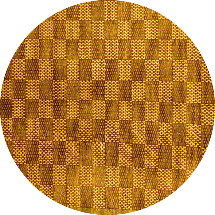 Round Oriental Yellow Modern Rug, abs13yw