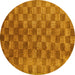 Round Oriental Yellow Modern Rug, abs13yw