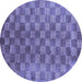 Round Oriental Blue Modern Rug, abs13blu