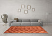 Machine Washable Oriental Orange Modern Area Rugs in a Living Room, wshabs13org