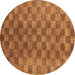 Round Oriental Brown Modern Rug, abs13brn