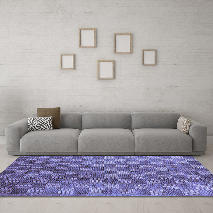 Machine Washable Oriental Blue Modern Rug in a Living Room, wshabs13blu