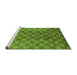 Sideview of Machine Washable Oriental Green Modern Area Rugs, wshabs13grn