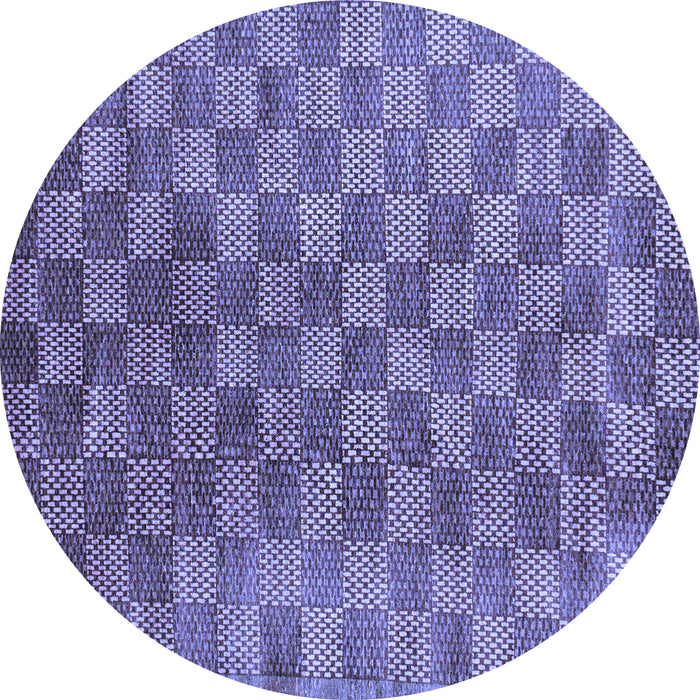 Round Machine Washable Oriental Blue Modern Rug, wshabs13blu