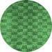 Round Oriental Emerald Green Modern Rug, abs13emgrn