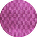 Round Machine Washable Oriental Purple Modern Area Rugs, wshabs13pur