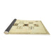 Sideview of Abstract Metallic Gold Solid Rug, abs140