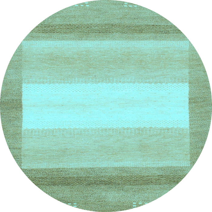 Round Abstract Light Blue Modern Rug, abs1400lblu