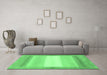 Machine Washable Abstract Emerald Green Modern Area Rugs in a Living Room,, wshabs1400emgrn