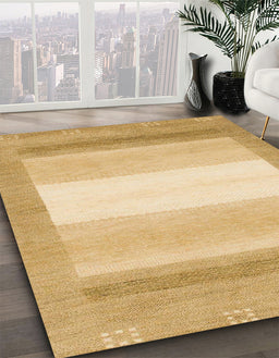 Abstract Yellow Modern Rug in Family Room, abs1400