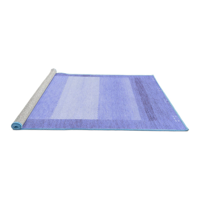 Sideview of Machine Washable Abstract Blue Modern Rug, wshabs1400blu