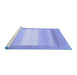 Sideview of Machine Washable Abstract Blue Modern Rug, wshabs1400blu