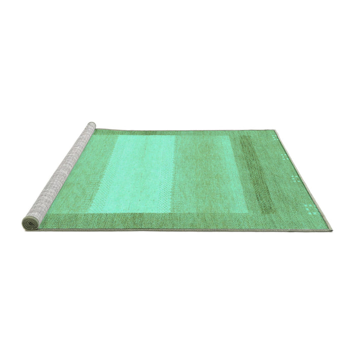 Sideview of Machine Washable Abstract Turquoise Modern Area Rugs, wshabs1400turq
