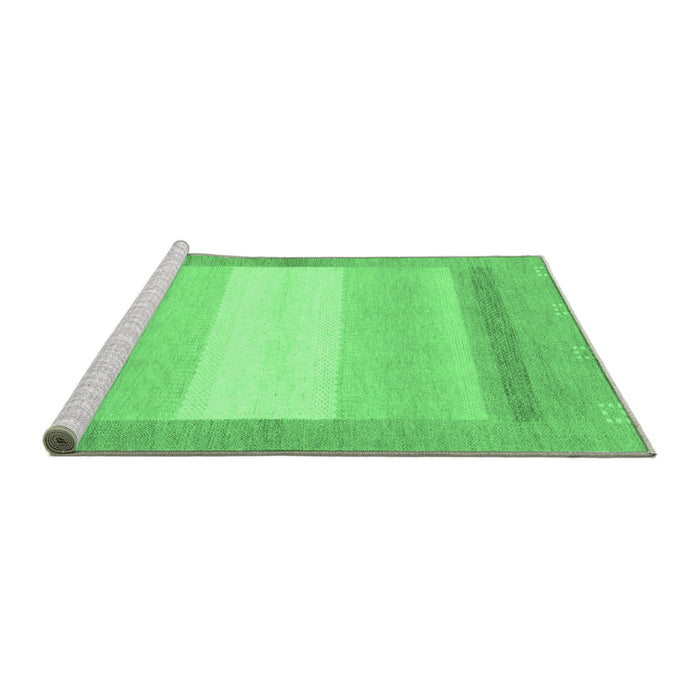 Sideview of Machine Washable Abstract Emerald Green Modern Area Rugs, wshabs1400emgrn
