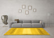 Machine Washable Abstract Yellow Modern Rug in a Living Room, wshabs1400yw