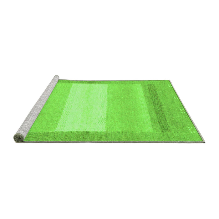 Sideview of Machine Washable Abstract Green Modern Area Rugs, wshabs1400grn