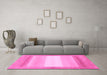 Machine Washable Abstract Pink Modern Rug in a Living Room, wshabs1400pnk