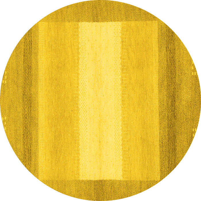 Round Abstract Yellow Modern Rug, abs1400yw
