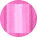 Round Machine Washable Abstract Pink Modern Rug, wshabs1400pnk