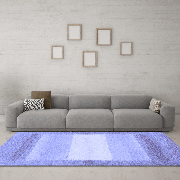 Machine Washable Abstract Blue Modern Rug in a Living Room, wshabs1400blu