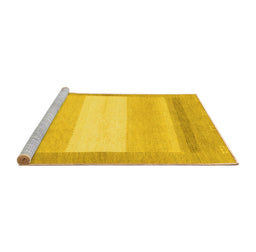 Sideview of Machine Washable Abstract Yellow Modern Rug, wshabs1400yw
