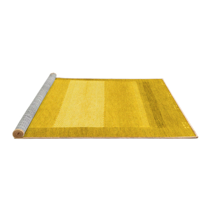 Sideview of Machine Washable Abstract Yellow Modern Rug, wshabs1400yw
