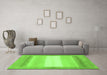 Machine Washable Abstract Green Modern Area Rugs in a Living Room,, wshabs1400grn