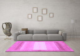 Machine Washable Abstract Purple Modern Area Rugs in a Living Room, wshabs1400pur