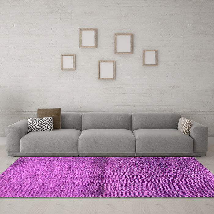 Machine Washable Abstract Purple Modern Area Rugs in a Living Room, wshabs1401pur