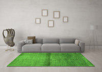 Machine Washable Abstract Green Modern Rug, wshabs1401grn