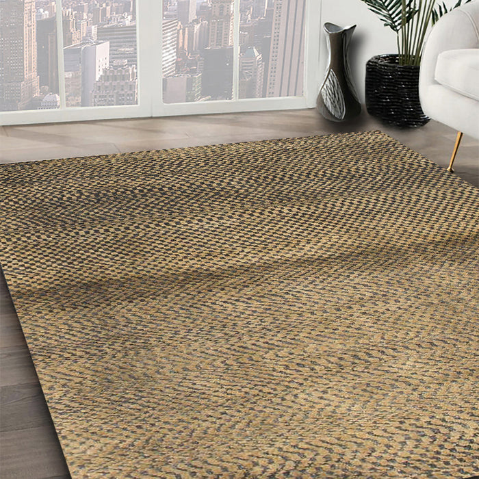 Abstract Reddish Brown Modern Rug in Family Room, abs1401