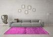 Machine Washable Abstract Pink Modern Rug in a Living Room, wshabs1401pnk