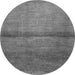 Round Machine Washable Abstract Gray Modern Rug, wshabs1401gry