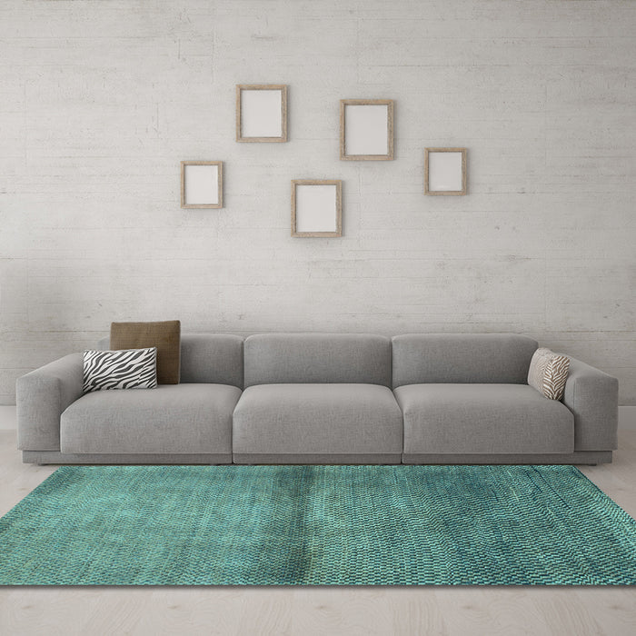 Machine Washable Abstract Light Blue Modern Rug in a Living Room, wshabs1401lblu