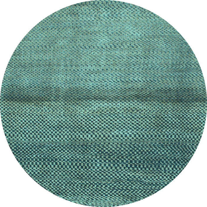 Round Machine Washable Abstract Light Blue Modern Rug, wshabs1401lblu