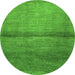 Round Abstract Green Modern Rug, abs1401grn