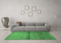 Machine Washable Abstract Emerald Green Modern Rug, wshabs1401emgrn