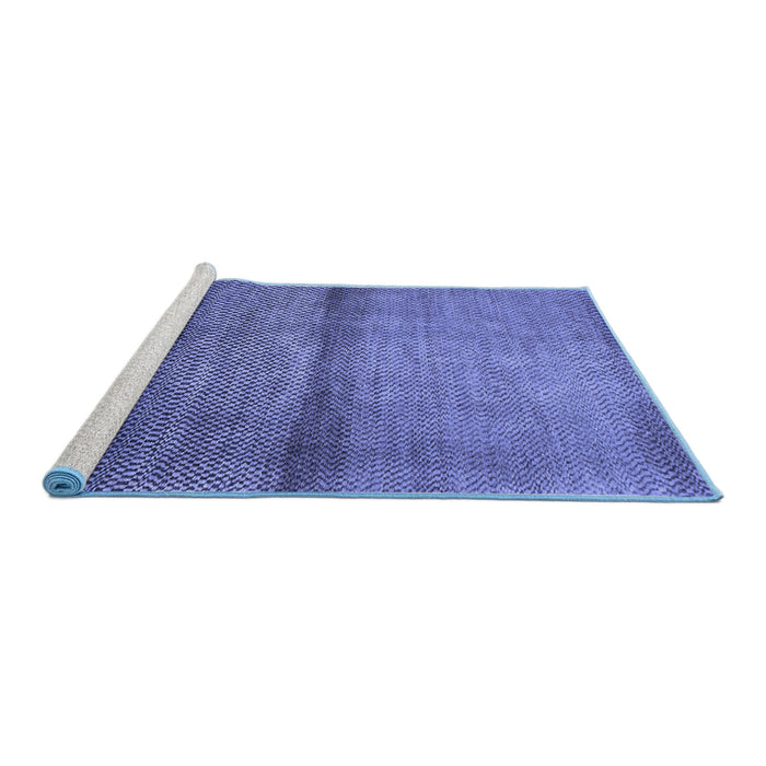 Sideview of Machine Washable Abstract Blue Modern Rug, wshabs1401blu