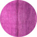 Round Machine Washable Abstract Pink Modern Rug, wshabs1401pnk