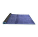 Sideview of Abstract Blue Modern Rug, abs1401blu