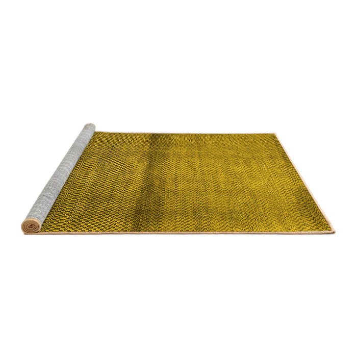 Sideview of Machine Washable Abstract Yellow Modern Rug, wshabs1401yw
