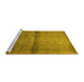 Sideview of Machine Washable Abstract Yellow Modern Rug, wshabs1401yw