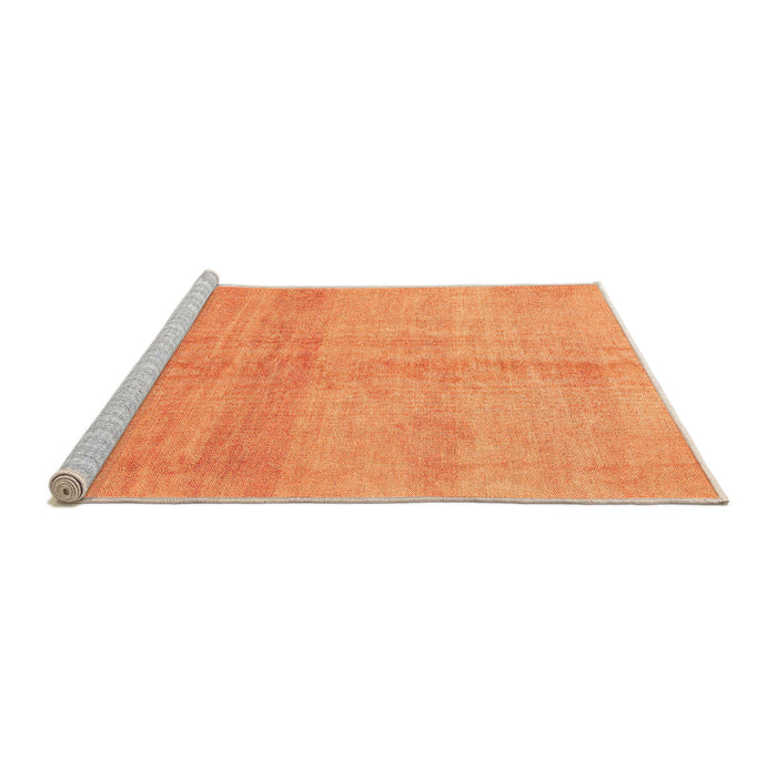Sideview of Machine Washable Abstract Orange Modern Area Rugs, wshabs1402org
