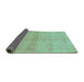 Sideview of Abstract Turquoise Modern Rug, abs1402turq