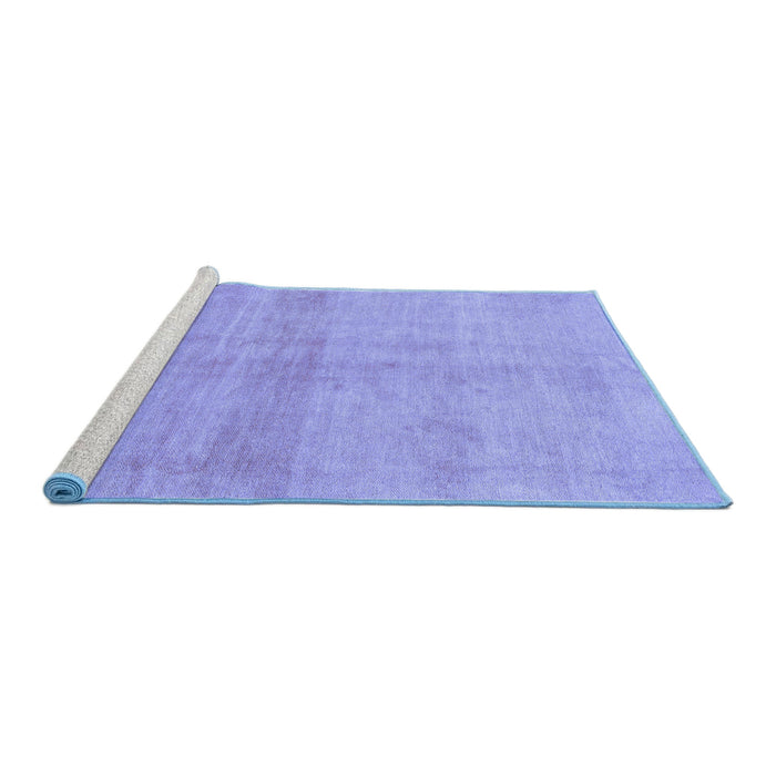 Sideview of Machine Washable Abstract Blue Modern Rug, wshabs1402blu