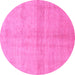 Round Abstract Pink Modern Rug, abs1402pnk