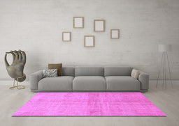 Machine Washable Abstract Purple Modern Area Rugs in a Living Room, wshabs1402pur