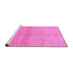 Sideview of Machine Washable Abstract Pink Modern Rug, wshabs1402pnk