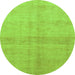 Round Abstract Green Modern Rug, abs1402grn