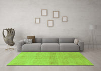 Machine Washable Abstract Green Modern Rug, wshabs1402grn